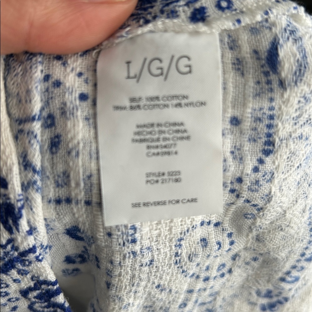 CABI Veranda Sleeveless Lace Trim Top With Drawstring Waist  Size Large - Picture 7 of 9